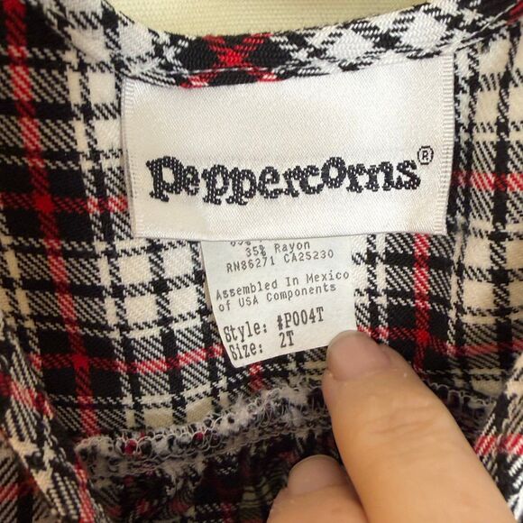 VTG peppercorns girls 2T drsss plaid jumper dress - Picture 3 of 4